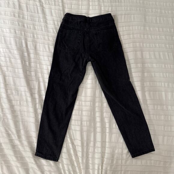 Garage Black High Rise Straight Leg Jeans Women's 03 Grunge Y2K Cropped Indie - Picture 13 of 16